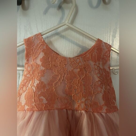 Iefiel 3 month 65 infant tulle lace layered dress pink bow NWT christening - Picture 4 of 11